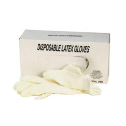 White Latex Gloves in Dispenser Box